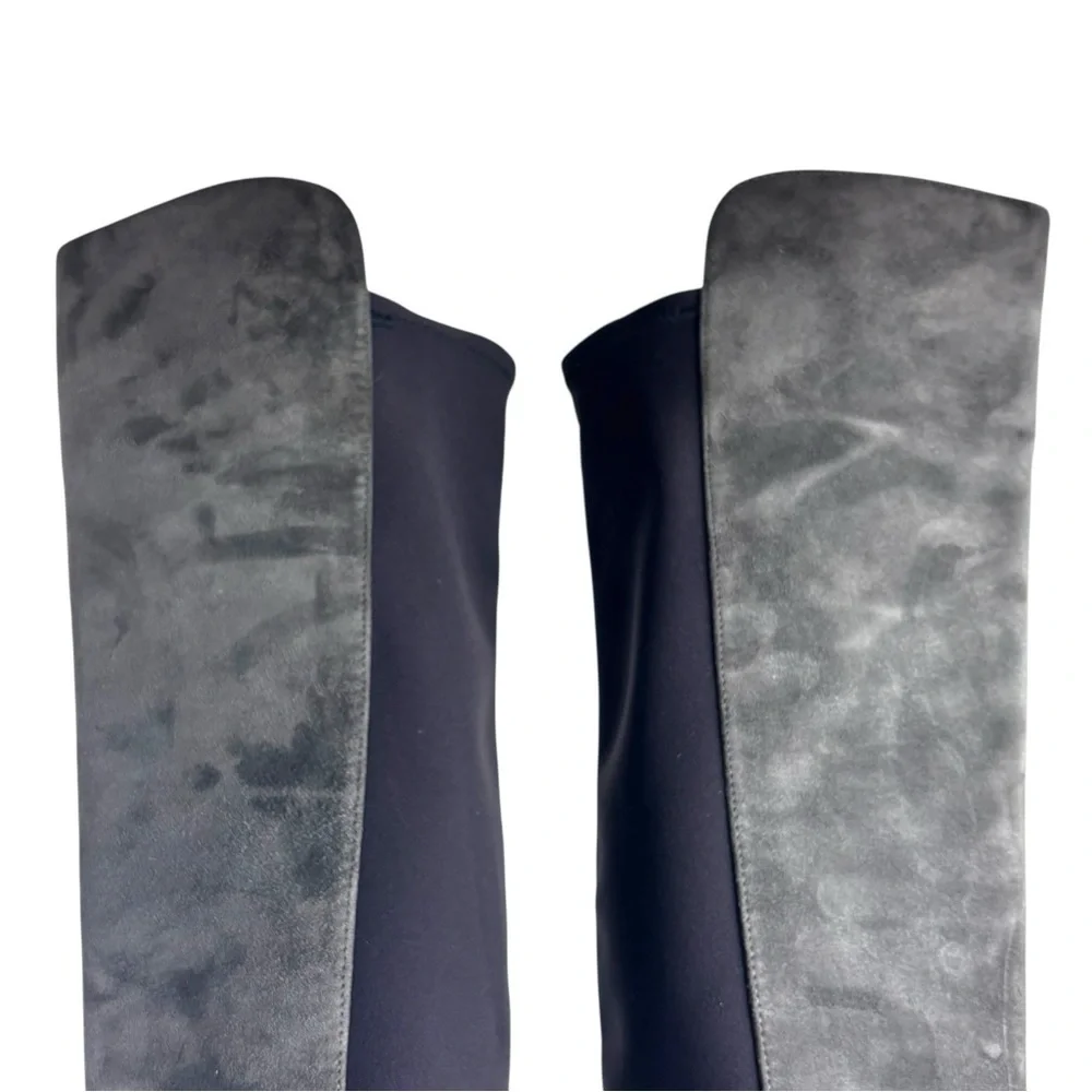STUART WEITZMAN UW45943 GRAY SUEDE LEATHER OVER THE KNEE HEELED BOOTS